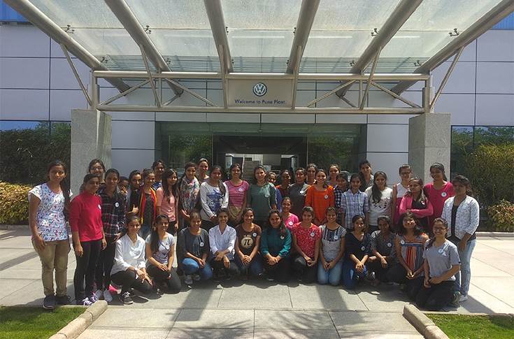 Girls of Lila Poonawalla Foundation visit Volkswagen plant in Chakan, Pune