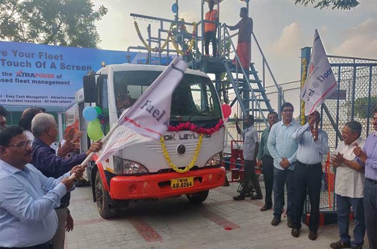 R Sitharthan flags off the mobile fuel dispenser from IOC