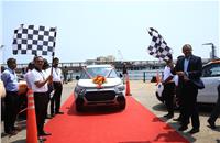 The flag-off of the made-in-India Citroen C3 was conducted by Ghanshyam Sable, SCM India Head, Stellantis India and Sunil Paliwal IAS, CMD, Kamarajar Port.