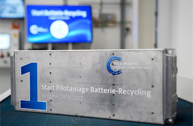 Volkswagen Group Components begins battery recycling to recover valuable raw materials