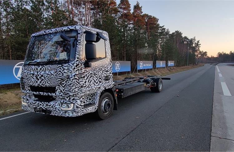 Tevva's truck tested the adapted system under a variety of conditions, gradients, and surface types at the ZF test track in Jeversen, Germany.