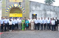 Sarika Minda, chairperson, Spark Minda Foundation with other dignitaries outside the Yerawada jail.