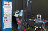 A goniometer for high-precision testing and validation of vehicle lighting components in one of ICAT's full-fledged functional laboratories.