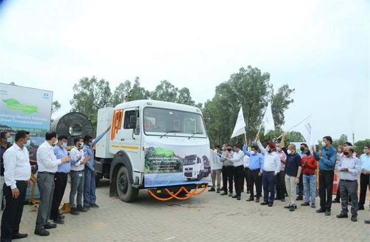 Tata Steel uses electric CVs to transport heavy metal