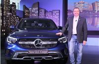 Martin Schwenk, Managing Director and CEO, Mercedes-Benz India with the New GLC Coupe launched today in Bangalore.