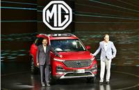 L-R: MG Motor India's executive director P Balendran and CEO Rajeev Chaba at the launch of the MG Hector in New Delhi.
