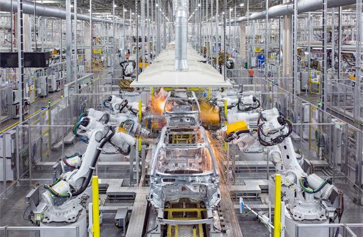 Car manufacturing underway at the Luqiao plant in China.
