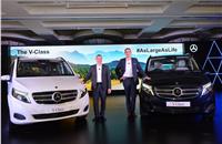 L-R: Martin Schwenk, MD and CEO, Mercedes-Benz India and Michael Jopp, vice-president, Sales & Marketing, Mercedes-Benz India at the launch of the V-Class.