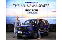 Rajeev Chaba, president and managing director (left) and Gaurav Gupta, chief commercial officer, MG Motor India at launch of the all new 6-seater Hector.