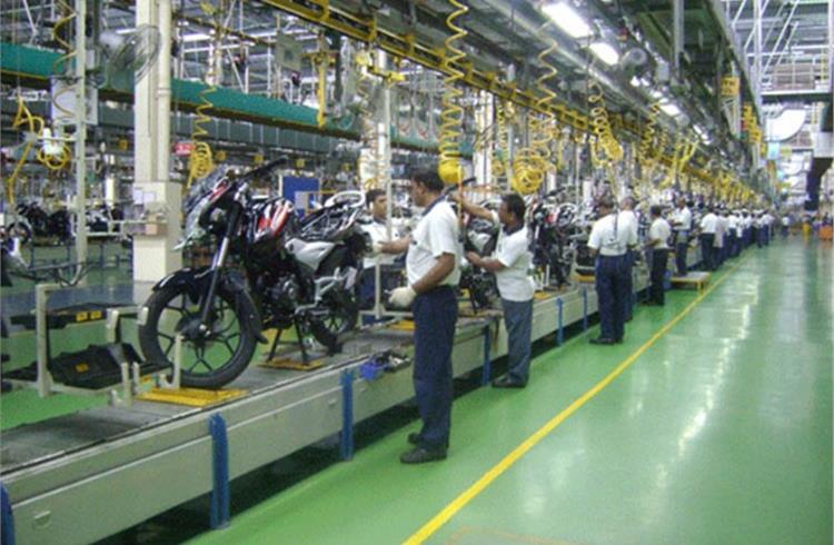 Bajaj Auto's Chakan plant has manufacturing capacity of 1.2 million motorcycles per annum.