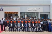 The entire team of Volkswagen Passenger Cars and Dhoot Motors at the newly inaugurated Volkswagen Aurangabad showroom.