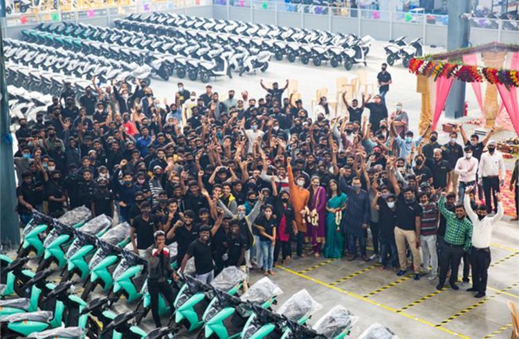 Ather Energy's new plant in Hosur, Tamil Nadu, is spread across 400,000 square feet. (Image: Twitter/Guidance TN)