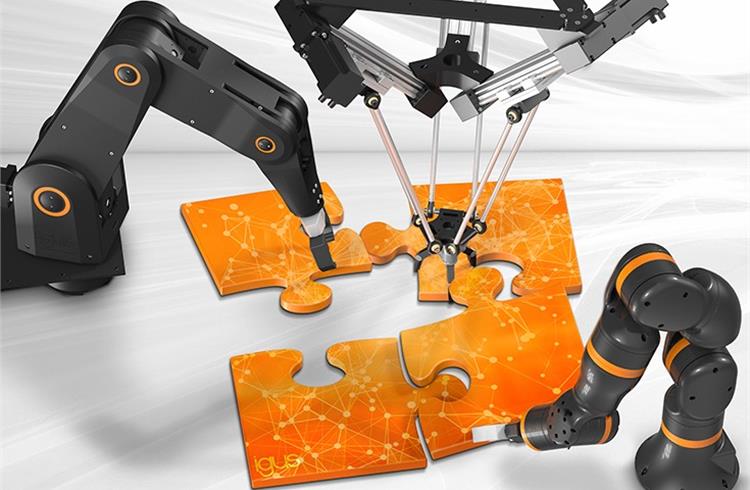 Robot manufacturers, component providers, integrators: the individual puzzle pieces are used to create a Low Cost Automation solution tailored to the customer that pays for itself in 3 to 12 months. (Source: igus GmbH)