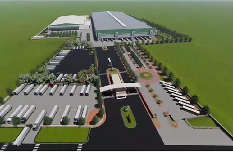 Illustration of the soon-to-be-opened Mahindra & Mahindra warehouse at Kanhe, near Pune.