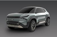 The eVX concept was unveiled at Auto Expo 2023 in New Delhi as Suzuki's first electric car.