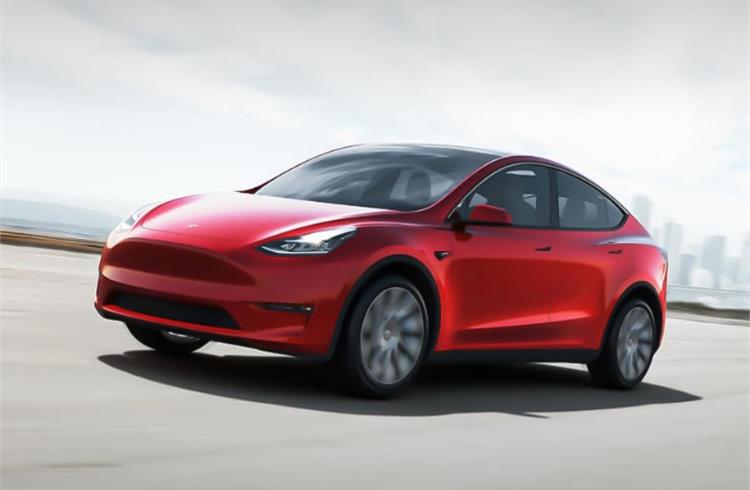 Tesla Model Y. The EV maker has posted a fourth consecutive quarterly profit for the first time.