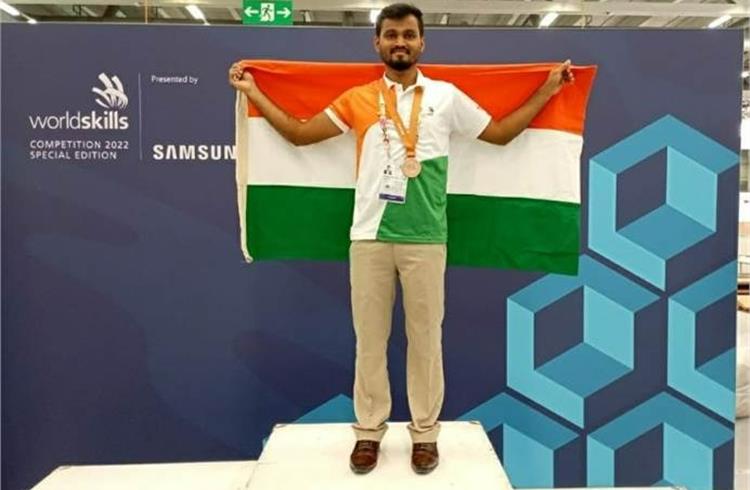 In September, Likithkumar YP, who has completed his diploma in Mechatronics from TTTI, won the bronze medal in Prototype Modelling Skills at the WorldSkills Competition held in Switzerland.