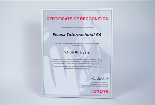 Ficosa bags Toyota's value analysis award