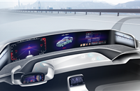 integrated cockpit experience, demonstrating the interplay between Visteon’s SmartCore domain controller and its Drive Core autonomous driving controller. These controllers interact to manage the experience of drivers and passengers as the vehicle assumes control from the driver or gives it back, depending on the situation.