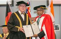 L-R: Professor S Bruce Dowton, Vice-Chancellor and President of Macquarie University, and Dr N Chandrasekaran, chairman of Tata Sons.