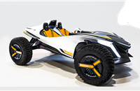 Hyundai Kite is a two-seater dune buggy concept vehicle that converts into a single-seater jet ski.