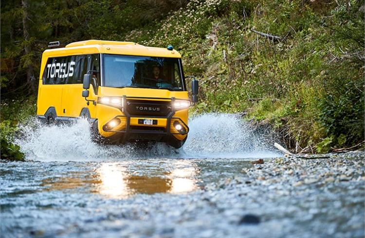 The heavy-duty off-road buses can wade through water up to 900mm deep.