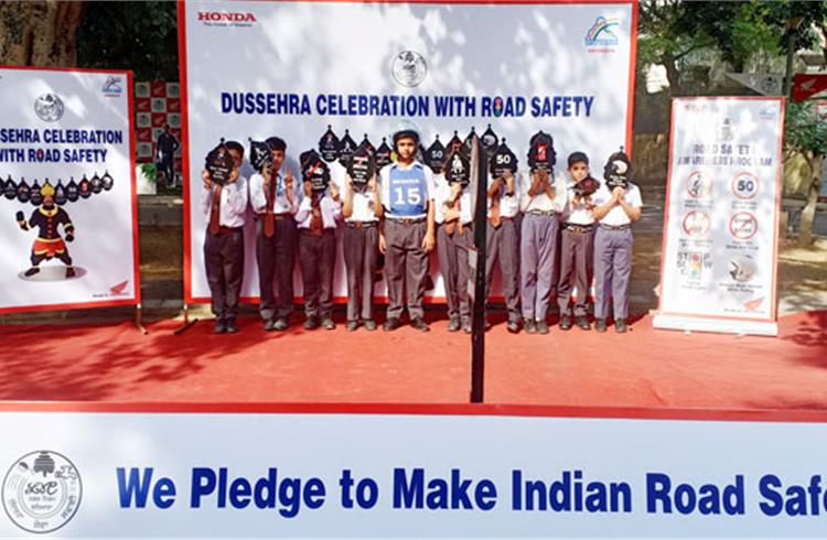 Honda teaches ‘em young with road safety drive on Dussehra
