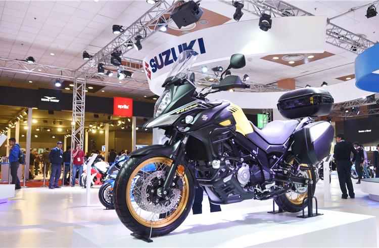 It appears that the incoming middleweight motorcycle could be the V-Strom 650, which is Suzuki’s prospect in the midsized adventure-touring format. 