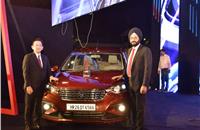 Kenichi Ayukawa, MD and CEO, Maruti Suzuki India, and R S Kalsi, senior executive director, Marketing & Sales, with the Car of the Year 2019 – the second-generation Maruti Ertiga.