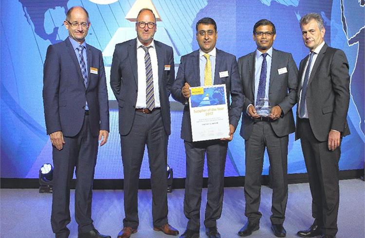Gaurav Gupta (centre), Chief Business Officer, Europe at L&T Technology Services with the Supplier of the Year award from Continental, along with officials from Continental AG.