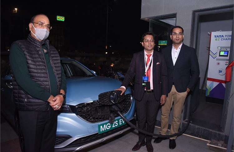 MG Motor India, Tata Power launch 60 kW EV fast-charging station at MG showroom in Agra