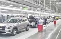 In addition to petrol and diesel variants of the Seltos, production of future electric and hybrid vehicles has been  factored in when designing the Kia Motors India plant production lines.