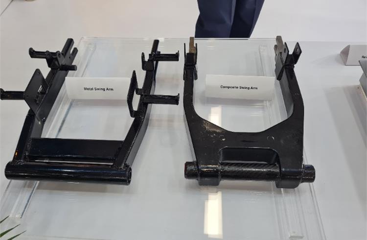 Anand Group’s portfolio of lightweight functional and structural components such as two-wheeler swingarms made from composites, and lower control arms for cars made of carbon fibre.