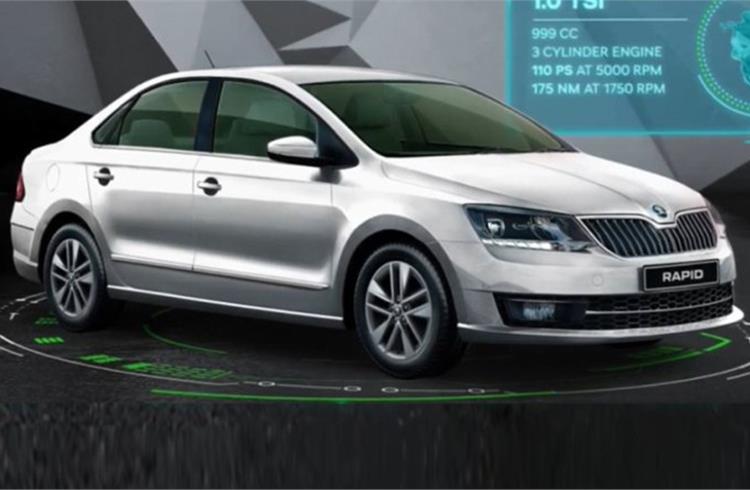 Prices for the 2020 Skoda Rapid 1.0 TSI start at Rs 749,000.