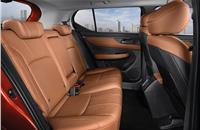 The Elevate SUV has a good recline angle for the rear seats; they get rear seatbelt reminders but only offer a lap belt for the middle passenger.