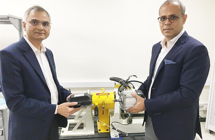 L-R: Dr Naveen Gautam, Managing Director, Hella eMobionics and Manish Motwani, founder and CEO, Kinetic Electric Motor Company.