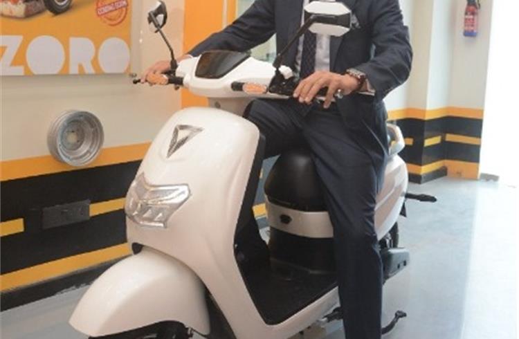 Uday Narang, founder, Omega Seiki Mobility with the Fiare.