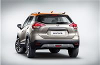 India-spec Kicks retains global model's muscular wheel arches, strong shoulder line, blacked-out pillars and ‘floating roof'. Has 210mm ground clearance.