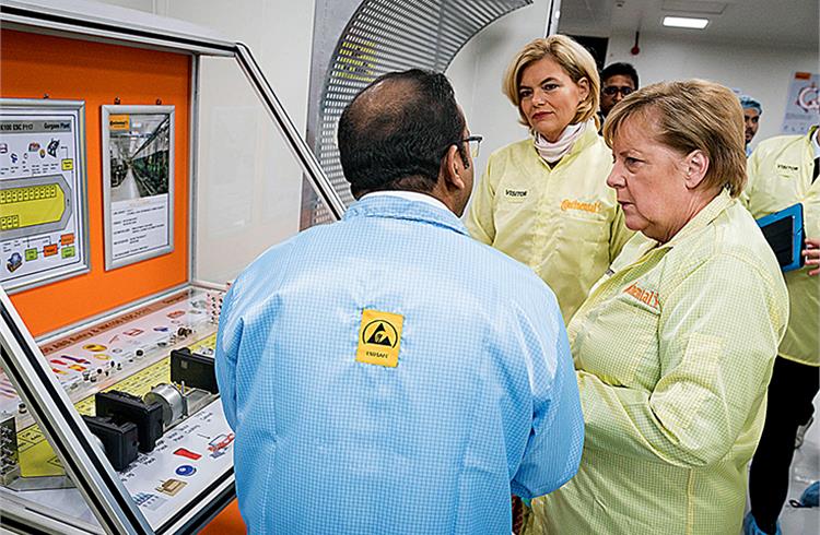 Chancellor Dr Angela Merkel, together with a German delegation, visited Continental’s Manesar facility on November 2, 2019.