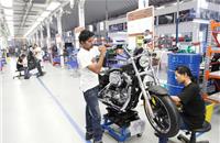 Harley-Davidson India's assembly plant at Bawal, Haryana, has a capacity of 12,000 bikes per annum.