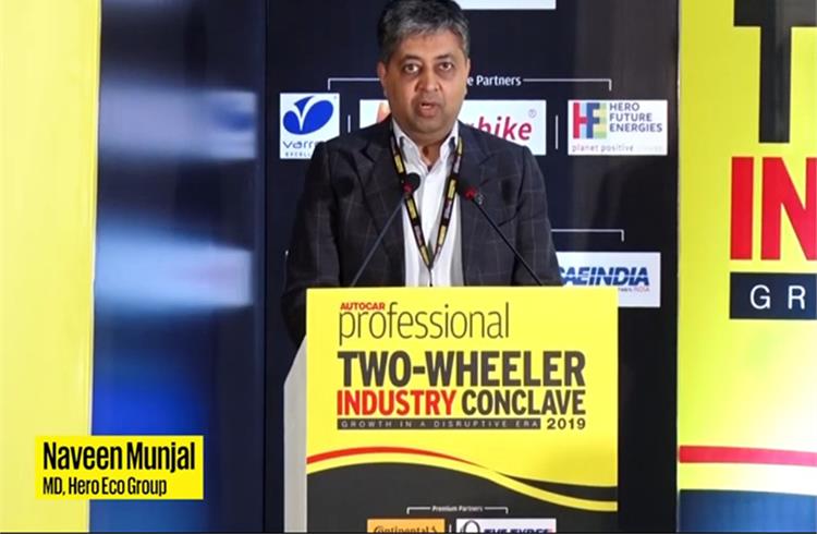 Naveen Munjal | With battery price dropping EVs seem inevitable | 2019 Two-wheeler Industry Conclave