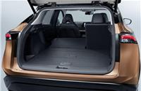Asymmetrically split rear seats fold for a mostly flat cargo floor