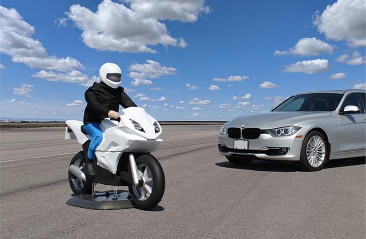 The Soft Motorcycle 360 is capable of safe and controlled testing at speeds up to 80kph and braking at over 0.6g, which is in excess of the Euro NCAP testing requirements.