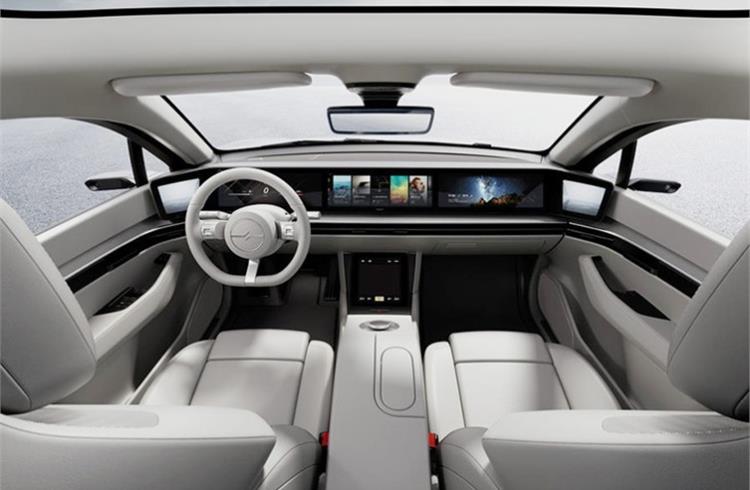 Inside, the Vision-S features a number of Time-of-Flight (ToF) in-car sensors that can detect and recognise people within, to optimise infotainment and comfort systems.