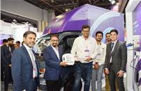 Tata Ace EV handover at 8th Smart Cities India Expo. Shah Yang Razalli, Gentari’s Chief Green Mobility Officer and Ashish Tandon, Senior GM, Product Line – SCV & PUs, Tata Motors.