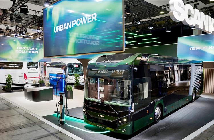 Scania launches new battery-electric bus platform with 500km range at Busworld