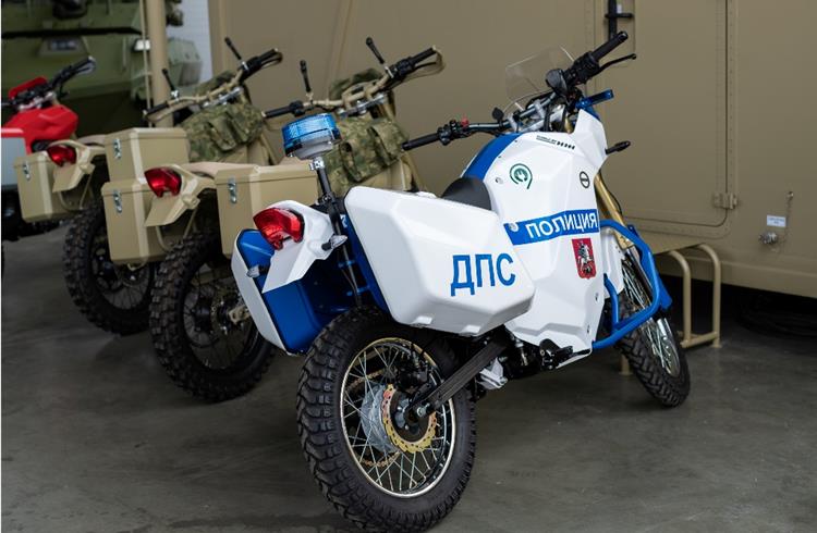 The electric bike showcased at the international military-technical forum