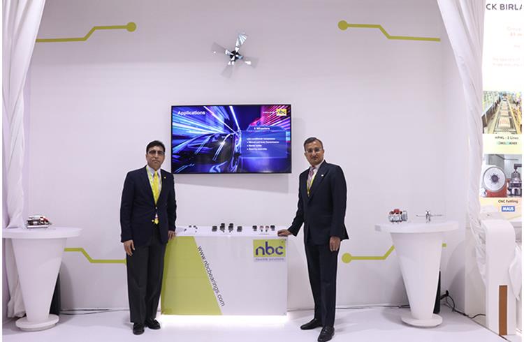 Rohit Saboo, President and CEO, National Engineering Industries (on the right) at launch of ‘needle bearing’ as a part of NEI’s range of bearings at Auto Expo Components 2020.