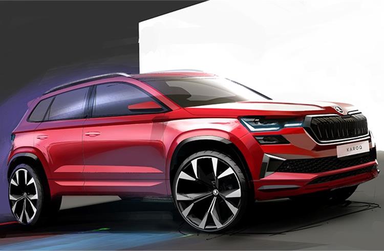 Skoda previews updated Karoq with design sketches