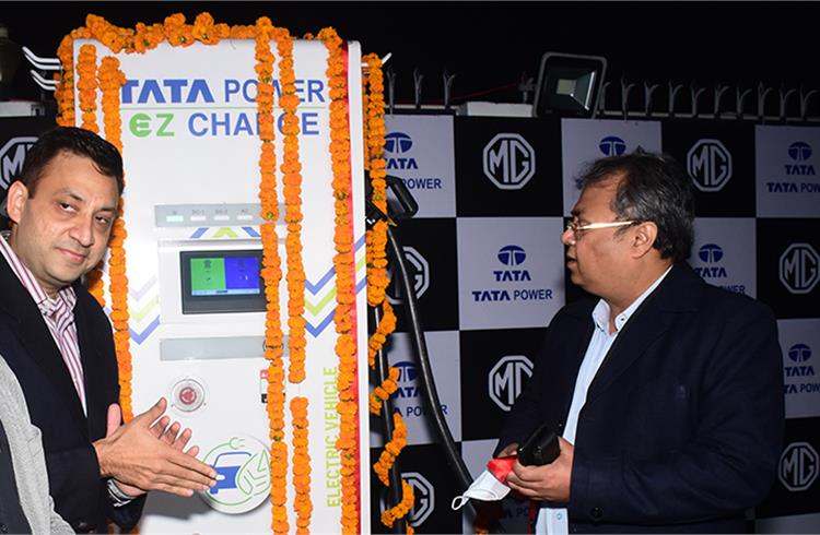 MG Motor, Tata Power inaugurate first 60 kW superfast EV charging station in Lucknow